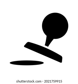 Old certified cutout rubber stamp punch pad isolated on white background. 