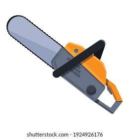 Old chainsaw icon. Cartoon of old chainsaw vector icon for web design isolated on white background