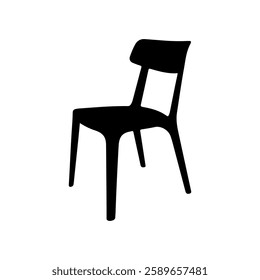 Old chair silhouette vector flat illustration design.