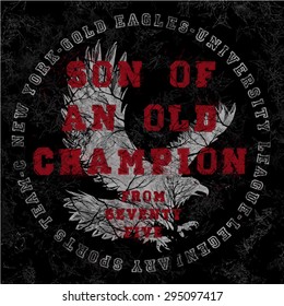 old champion eagle illustration t shirt graphic design