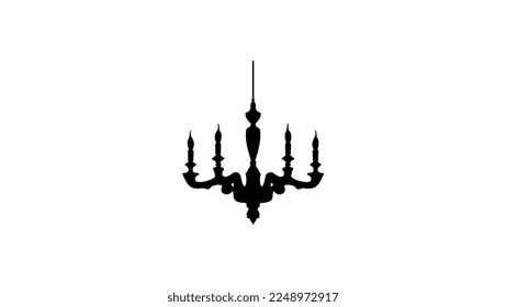 old chandelier silhouette , high quality vector