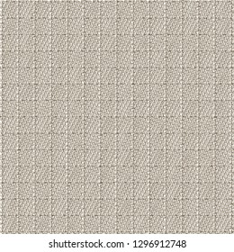 Old checked canvas texture. Dense hemp fabric. Gray sackcloth background. Upholstery. Vintage. Vector illustration.