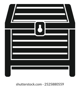 Old chest with padlock for keeping money and jewelry, front view