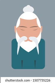old chinese man icon and vector to work your design image