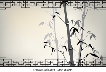 Old Chinese traditional bamboo painting