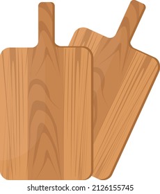 Old chopping board, illustration, vector on a white background.