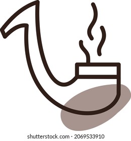 Cigar antiguo, ilustración, vector, sobre un fondo blanco.