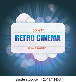 Old Cinema banner. Vector cinema background.