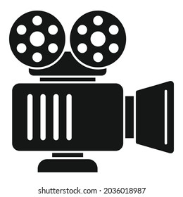 Old cinema camera icon simple vector. Film movie. Retro video