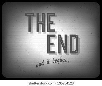 Old cinema phrase (the end), vector, EPS10