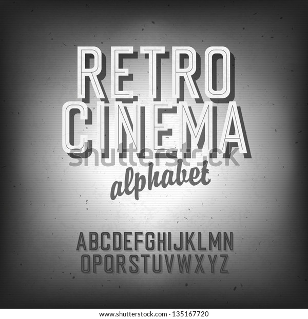 Vector De Stock Libre De Regalias Sobre Antiguo Alfabeto De Cine Con Fondo135167720