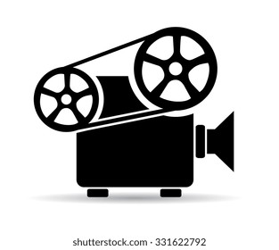 Old cinema video projector icon