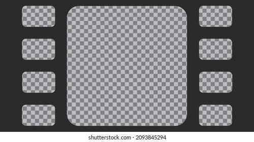 Old cinematic frame on a transparent background Video Camera roll Vector illustration EPS 10