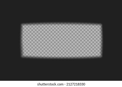 Old Cinematic Frame With Transparent Effect On Background Vector Illustration. Vintage Cinema Screen Film Frame With Empty Space Overlay.