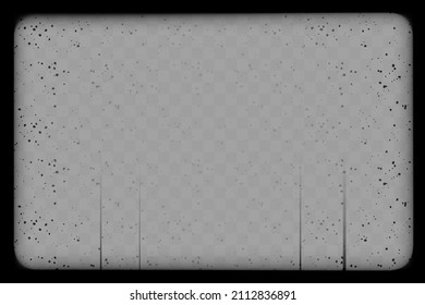 Altes, filmtransparentes Überlagerungsstück. Blauer Filmstreifen, Vektorgrafik.