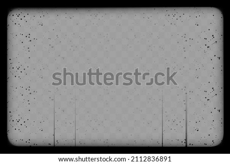 Old cinematic frame transparent overlay mockup. Blank film strip vector illustration.