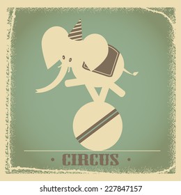 old circus with elephant flat