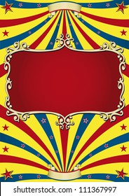 altes Zirkuspapier. Circus Hintergrund mit einem alten roten Rahmen für Ihre Werbung.