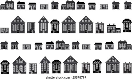 old city - 4 streets - vector set