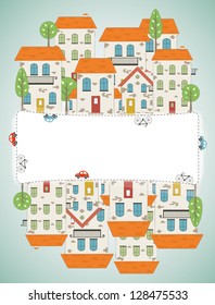 Old city background. Vector