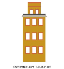 old city building illustration, element of design. City landmark icon, old historic building