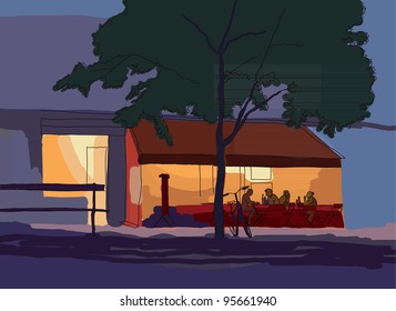Old city in the evening