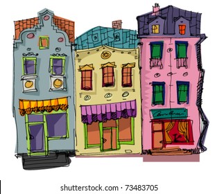 old city facades