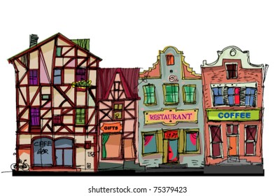 old city facades