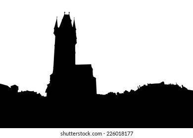 Castle Silhouettes On White Background Vector Stock Vector (Royalty ...