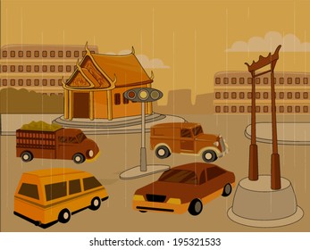 Old city in Thailand vector