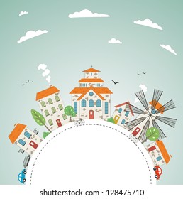 Old city theme background. vector