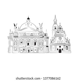 Old city vector illustration