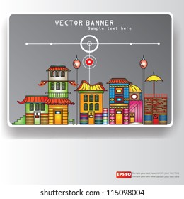 Old city,abstract banner,Vector