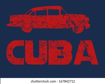 old classic american car havana cuba vector art