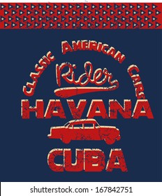 old classic american car havana cuba vector art