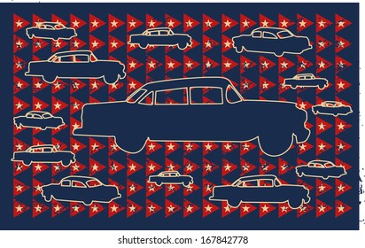 old classic american car havana cuba vector art