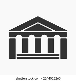 alte klassische Bankbauform - Symbol Vektorgrafik