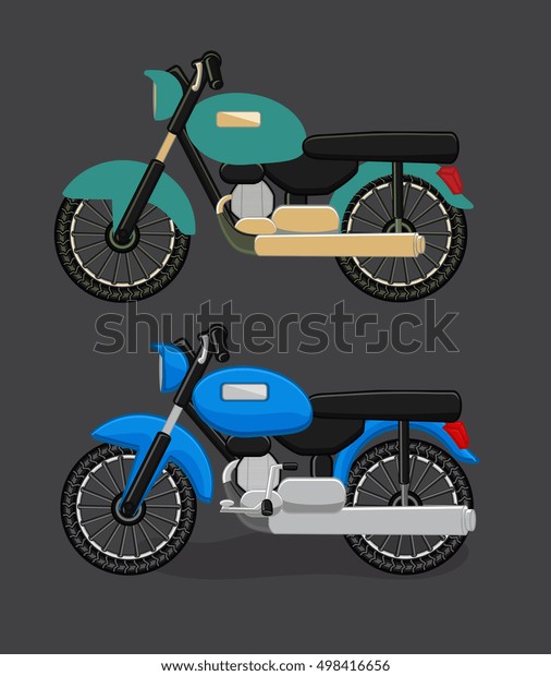 Old Classic Bikes Stock Vector Royalty Free 498416656