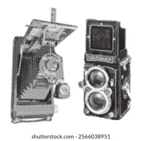 old classic camera halftone vector design 