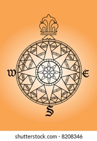 Old classic compass rose illustration