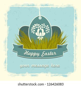 Old classic easter eggs card with traditional flower symbol.
