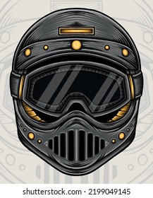 Old Classic Helmet Illustration. Premium vector