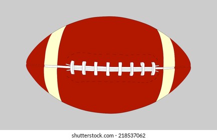 An old classic leather rugby ball with laces and stitching on an isolated background . American Football Isolated. Vector