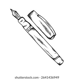 old classic pen illustration hand draw style in vintage engraved sketch outline style.
