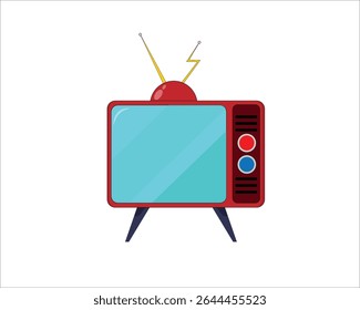 Old classic red TV .