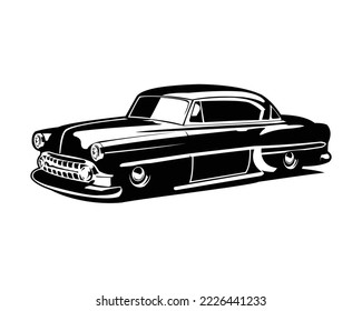 el viejo logo clásico del coche retro aislado en lateral mejor fondo blanco para la industria de los coches viejos. disponible en los pasos 10.