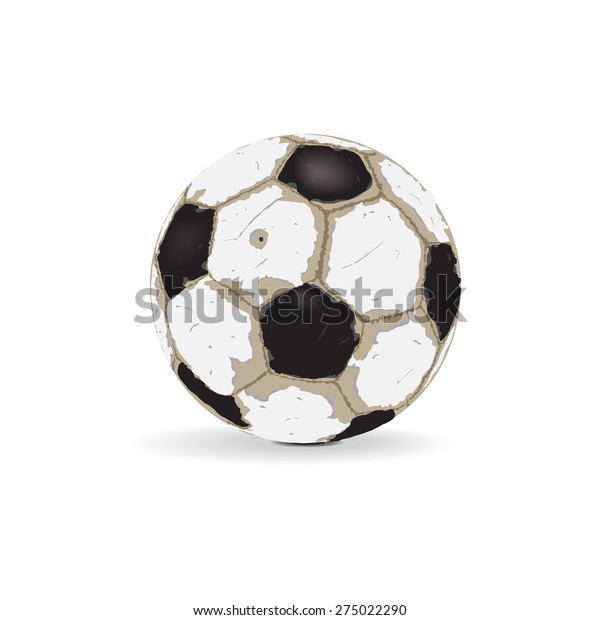 白い背景に古いサッカーボールのベクターイラスト のベクター画像素材 ロイヤリティフリー