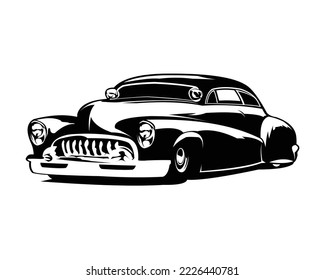 old classic vintage retro car isolated on white background best side view for old car industry, logo, badge, emblem, icon. available in eps 10.