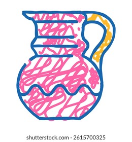 old clay crockery doodle icon sketch vector. old clay crockery sign. isolated symbol illustration