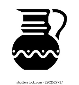 old clay crockery glyph icon vector. old clay crockery sign. isolated symbol illustration